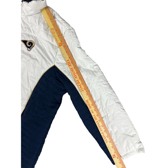 NFL Team Apparel Women's White Quilted‎ Los Angeles Ram's Jacket Size 4XL - Picture 5 of 7